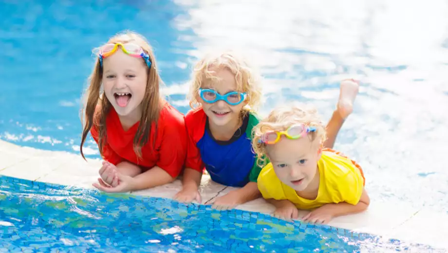 Children at the pool edge