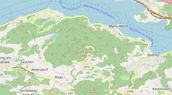 Destinazione dell'escursione sulla carta