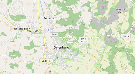 Destinazione dell'escursione sulla carta