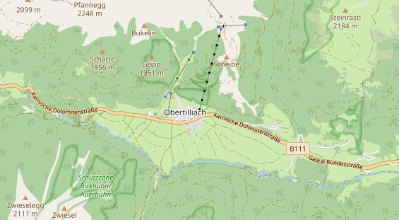 Excursiebestemming op kaart