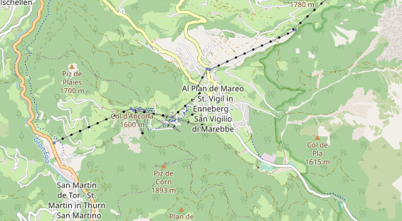 Excursiebestemming op kaart