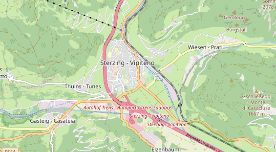 Excursiebestemming op kaart