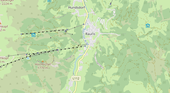 Destinazione dell'escursione sulla carta