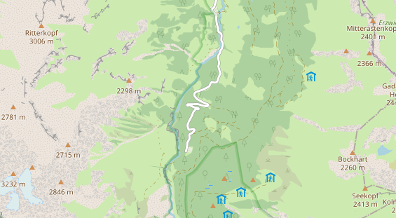 Destination d'excursion sur la carte