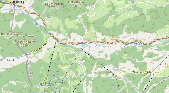 Destinazione dell'escursione sulla carta