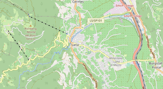 Destination d'excursion sur la carte