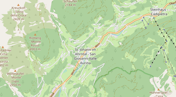 Destinazione dell'escursione sulla carta