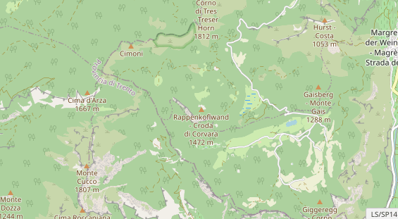 Excursiebestemming op kaart