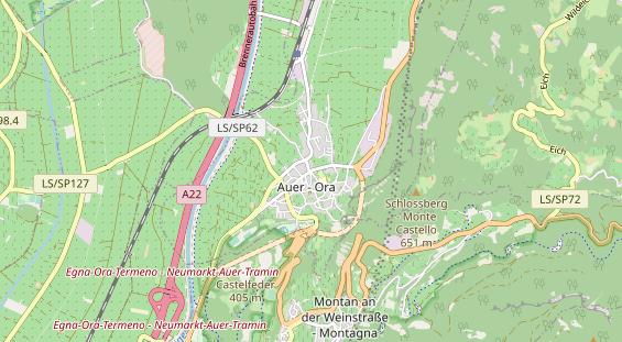 Destinazione dell'escursione sulla carta