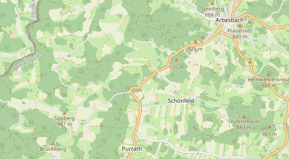 Destinazione dell'escursione sulla carta