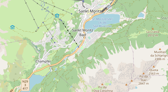 Excursiebestemming op kaart