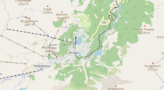 Excursiebestemming op kaart