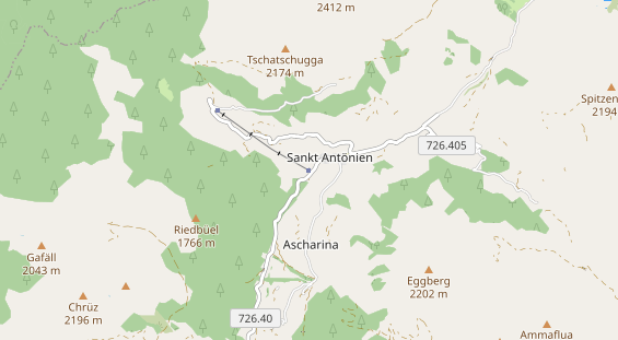 Destination d'excursion sur la carte