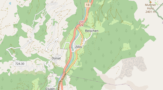 Excursiebestemming op kaart