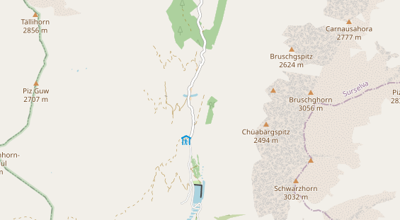 Destinazione dell'escursione sulla carta