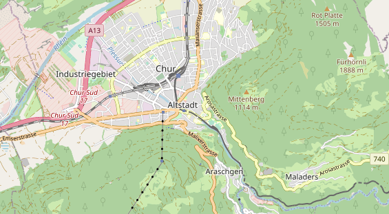 Excursiebestemming op kaart