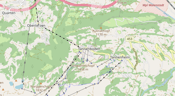 Destination d'excursion sur la carte