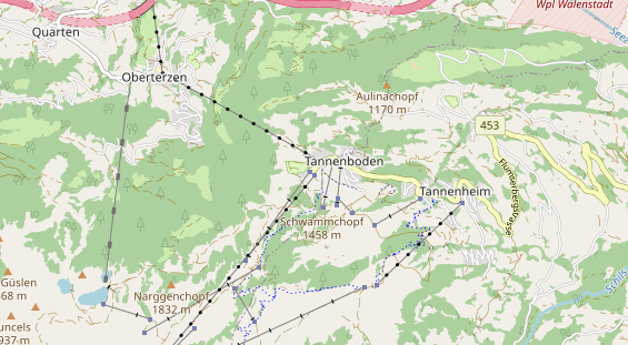 Destinazione dell'escursione sulla carta