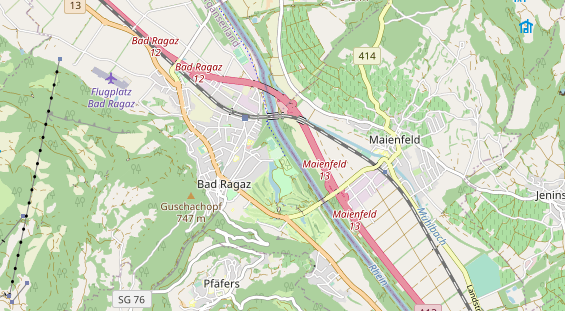 Excursiebestemming op kaart