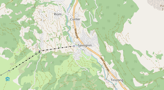 Destinazione dell'escursione sulla carta