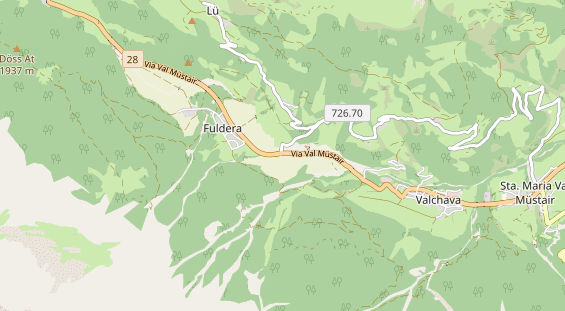 Destinazione dell'escursione sulla carta