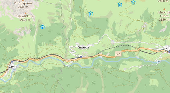 Destinazione dell'escursione sulla carta