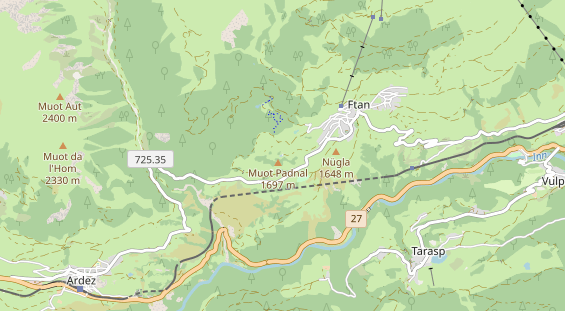 Destinazione dell'escursione sulla carta