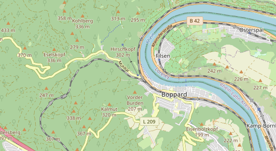 Excursiebestemming op kaart