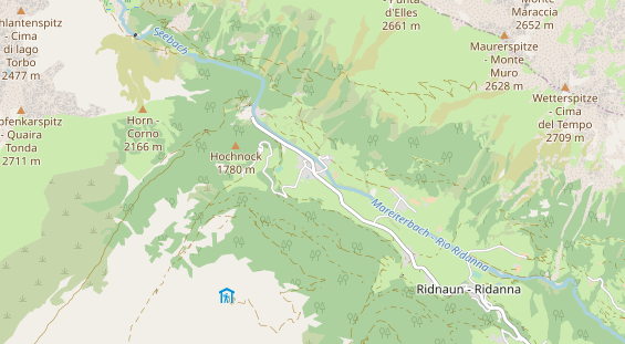 Destinazione dell'escursione sulla carta