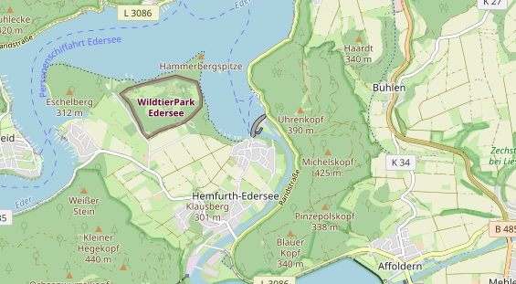 Excursiebestemming op kaart