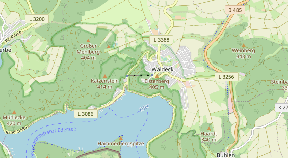 Destinazione dell'escursione sulla carta