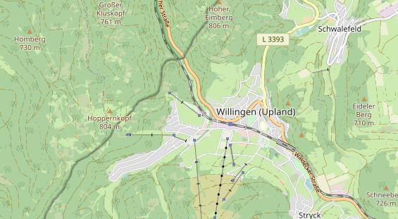 Destinazione dell'escursione sulla carta