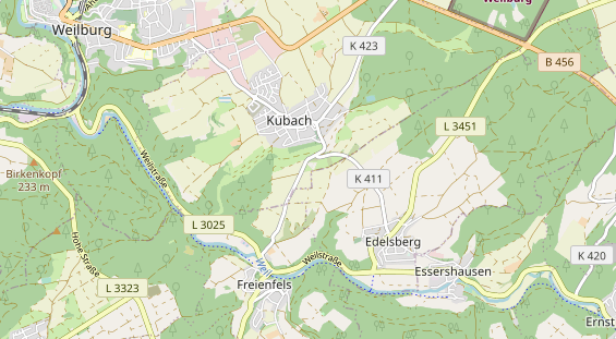 Excursiebestemming op kaart