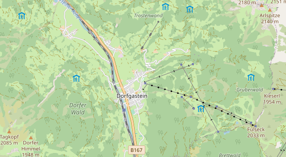 Destination d'excursion sur la carte