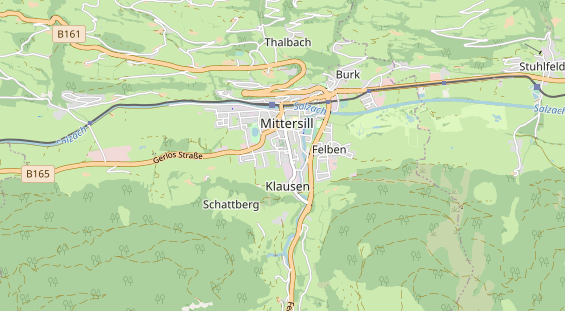 Destinazione dell'escursione sulla carta