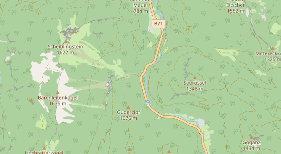 Excursiebestemming op kaart