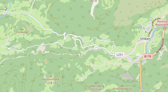 Destinazione dell'escursione sulla carta