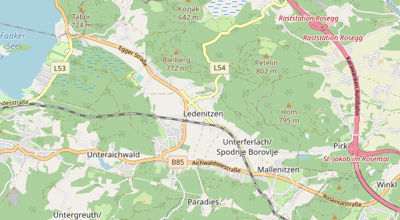 Destinazione dell'escursione sulla carta