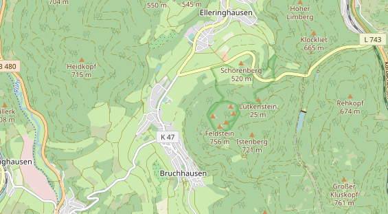 Excursiebestemming op kaart