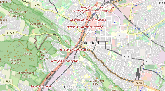 Excursiebestemming op kaart