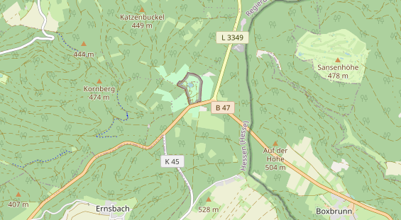 Excursiebestemming op kaart