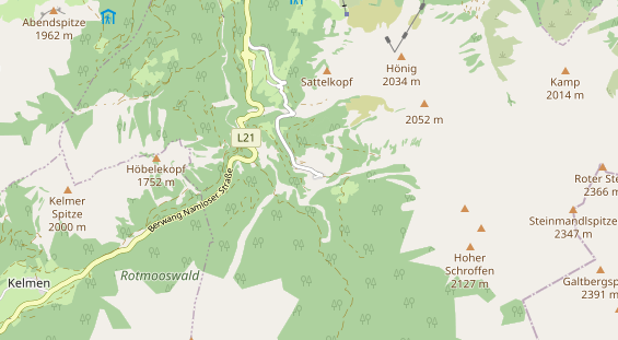 Destinazione dell'escursione sulla carta