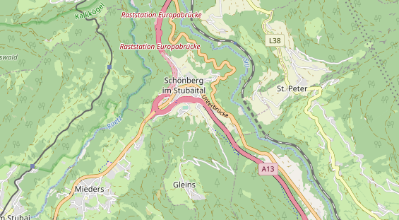 Destinazione dell'escursione sulla carta