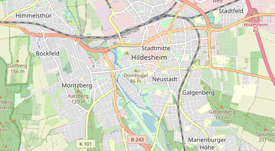 Excursiebestemming op kaart