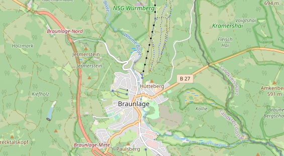 Destinazione dell'escursione sulla carta