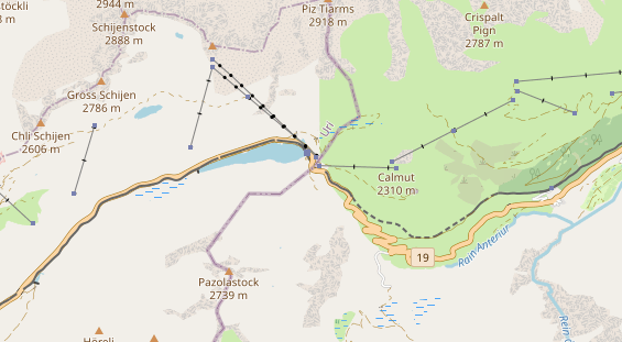 Destination d'excursion sur la carte