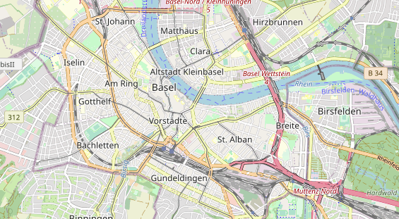 Excursiebestemming op kaart