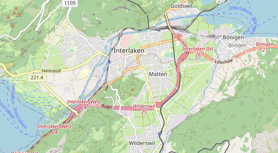 Excursiebestemming op kaart