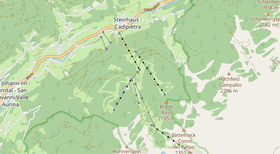 Excursiebestemming op kaart