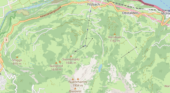 Destinazione dell'escursione sulla carta